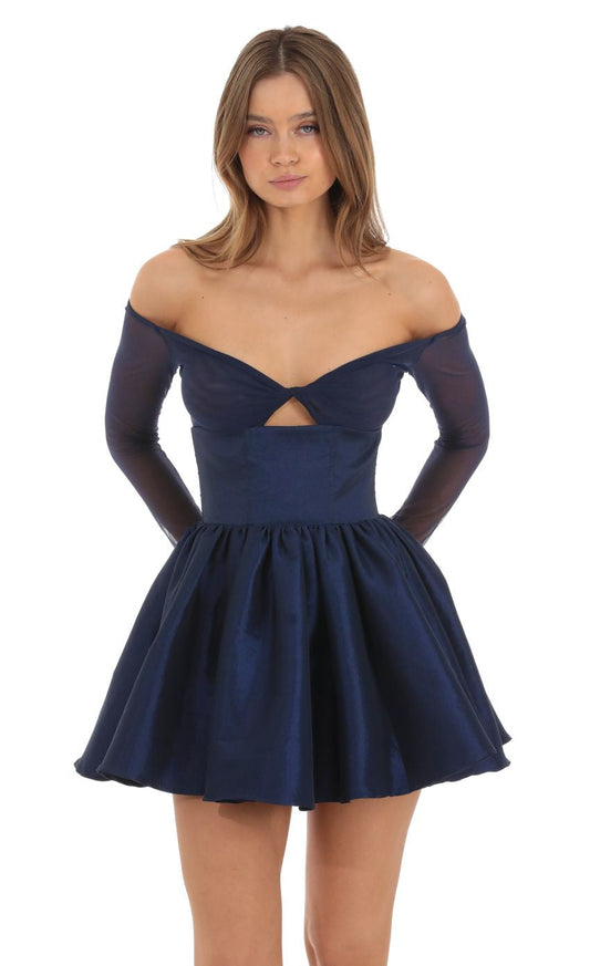 Lucy in the Sky Twist Cutout Flair Dress