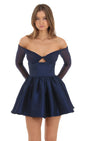 Lucy in the Sky Twist Cutout Flair Dress