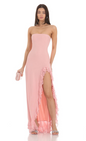 Lucy in the Sky Strapless Mesh Ruffle Maxi Dress