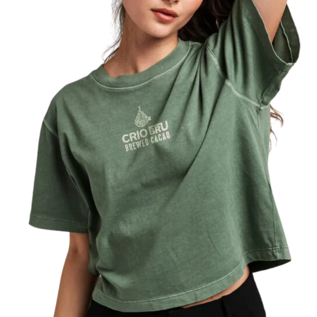 Crio Bru Branded Women’s Relaxed Crop Tee - Sage