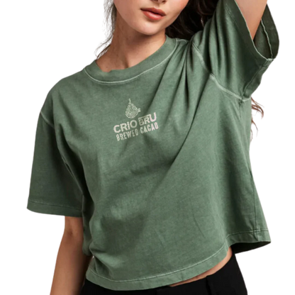 Crio Bru Branded Women’s Relaxed Crop Tee - Sage