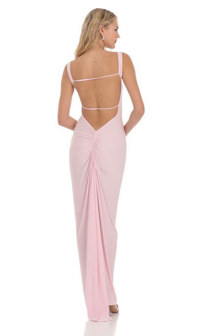 Lucy in the Sky Square Neck Open Back Maxi Dress