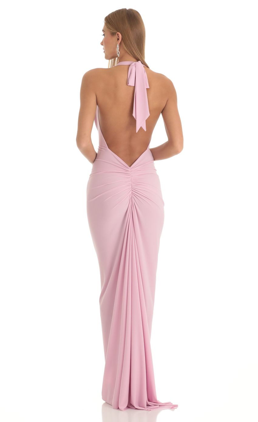 Lucy in the Sky Shimmer Open Back Halter Bodycon Dress