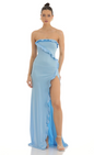 Lucy in the Sky Strapless Satin Maxi Dress