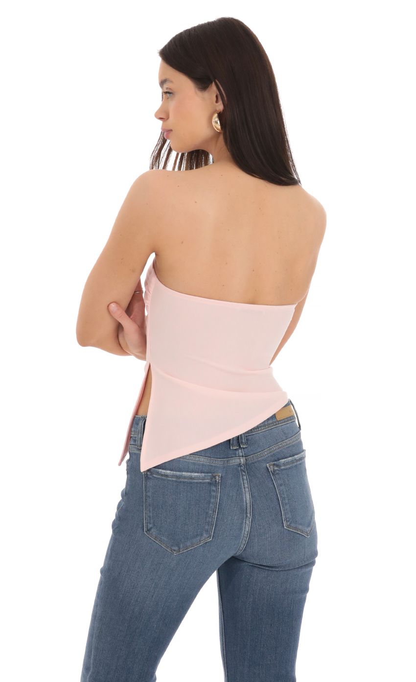 Lucy in the Sky Strapless Side Slit Top