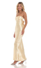 Lucy in the Sky Strapless Satin Open Back Maxi Dress