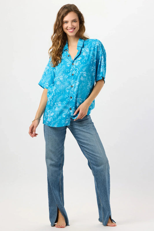 Tiare Hawaii Aloha Shirt - Batik Orchid Blue