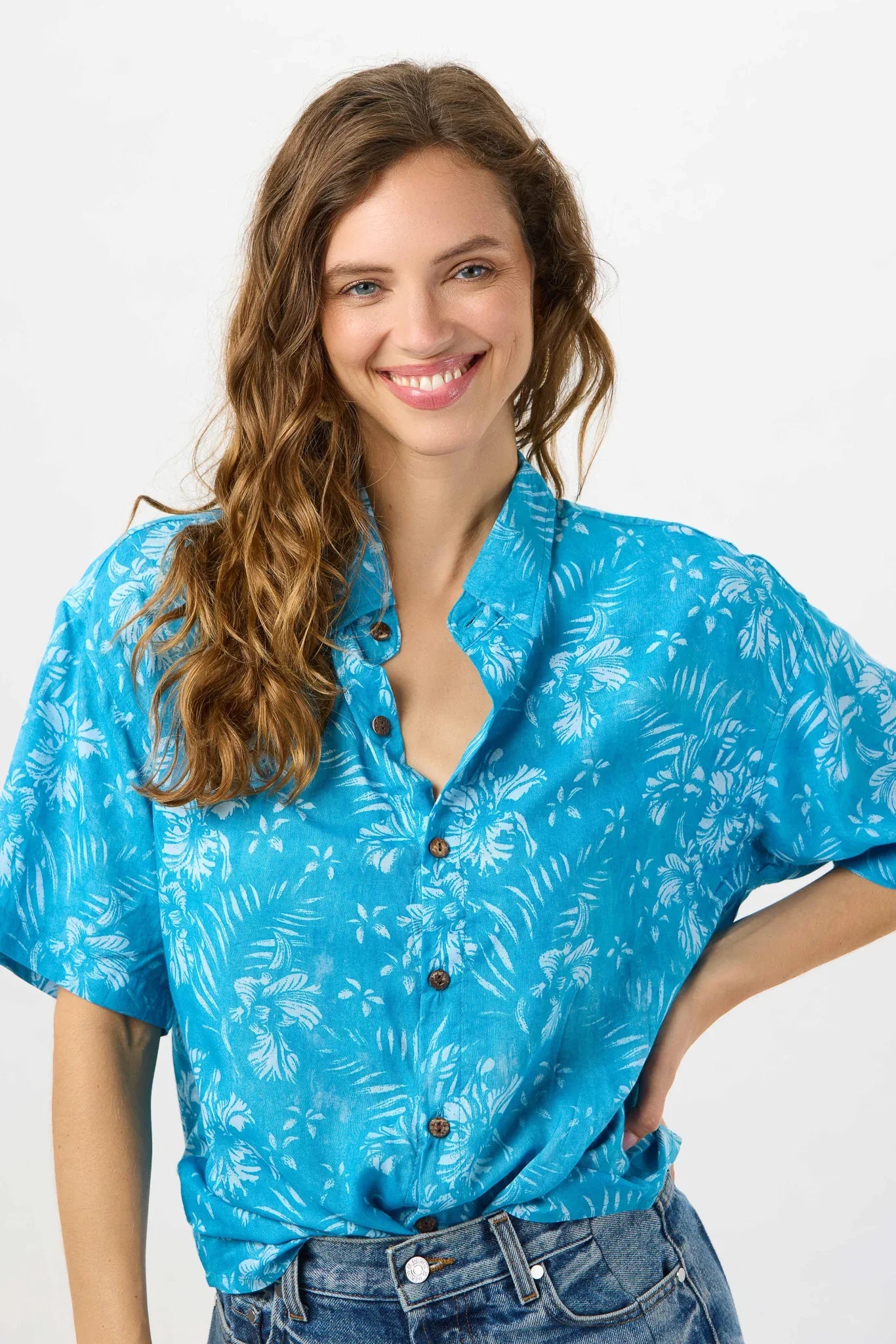 Tiare Hawaii Aloha Shirt - Batik Orchid Blue