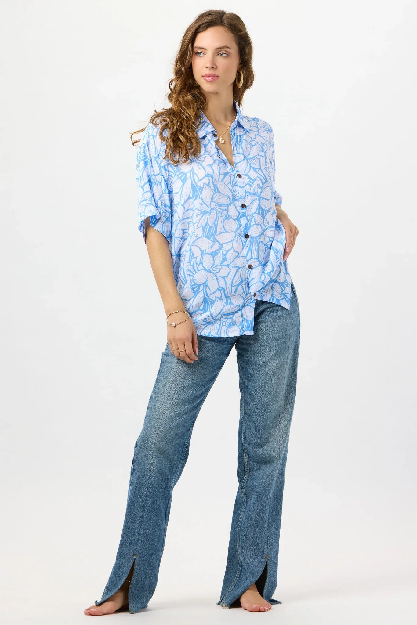 Tiare Hawaii Aloha Shirt - Hilo Garden Sky