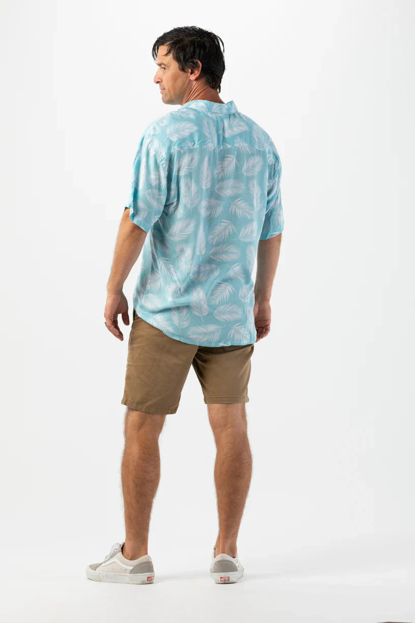 Tiare Hawaii Aloha Shirt - Palm Dusty Blue