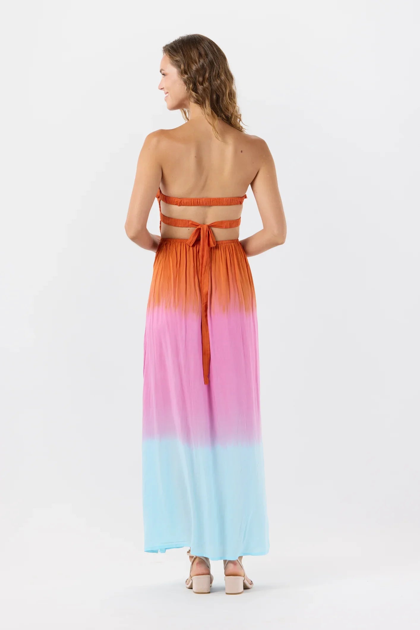 Tiare Hawaii Andy Maxi Dress - Rust Pink Sky Ombre