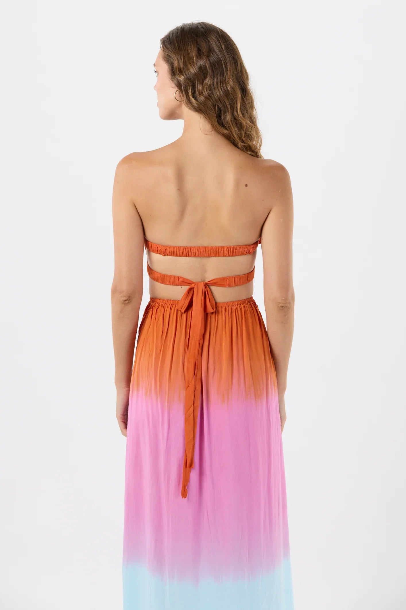 Tiare Hawaii Andy Maxi Dress - Rust Pink Sky Ombre