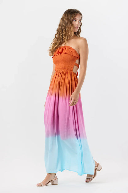 Tiare Hawaii Andy Maxi Dress - Rust Pink Sky Ombre