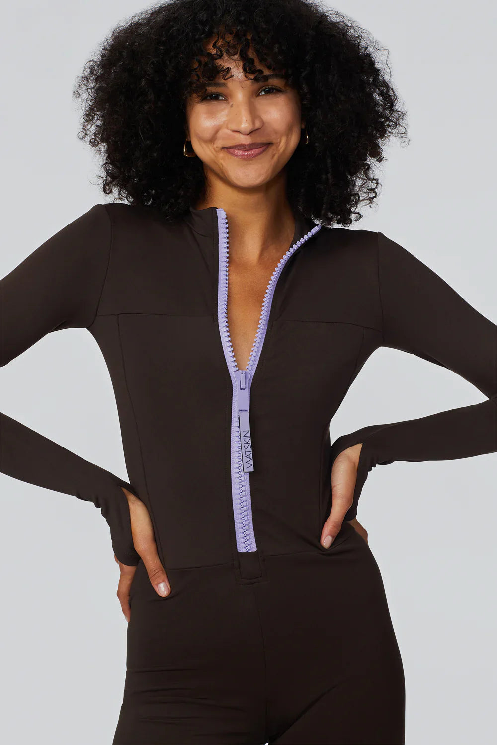 Watskin Sunwear Andie Short Bodysuit in Mocha