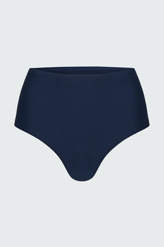 Watskin Sunwear Aria High Waist Bikini Brief in Navy