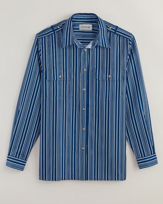 BLAIR John Blair Long-Sleeve Linen-Look Pilot Shirt  Top 2