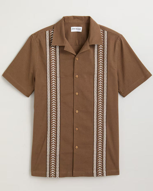BLAIR John Blair Linen Blend Embroidered Shirt