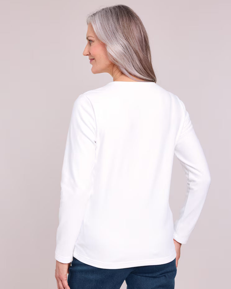BLAIR Women’s Top Cozy Long Sleeve Tee (Women Plus) - x3