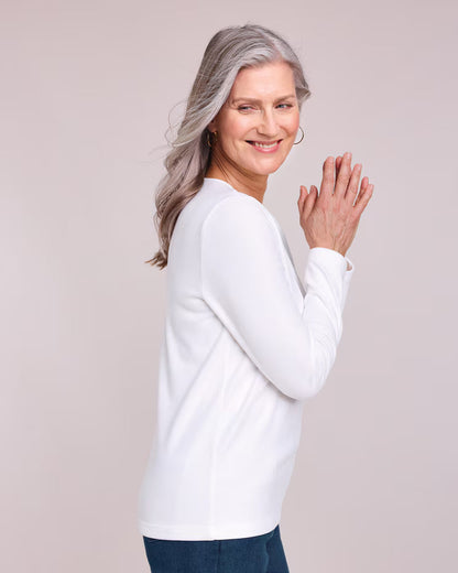 BLAIR Women’s Top Cozy Long Sleeve Tee (Women Plus) - x3