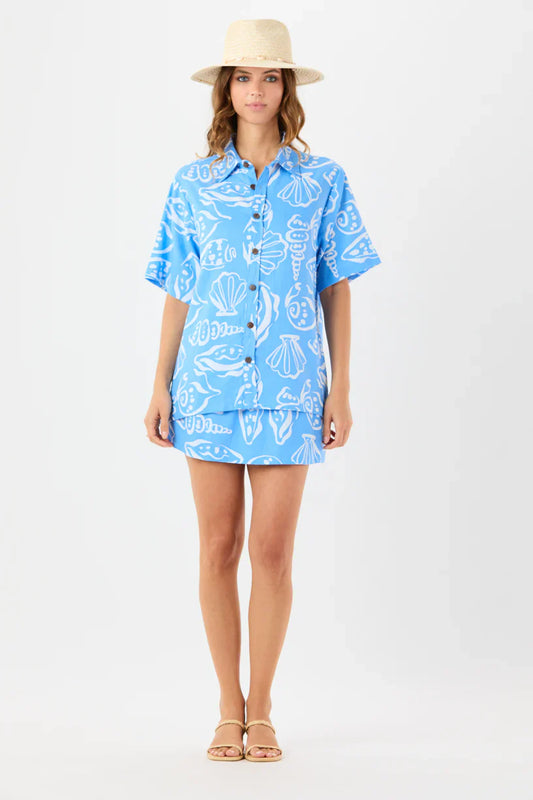 Tiare Hawaii Bardot Top - Seashells Sky