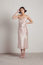 Tobi Charm Me Satin Cowl Neck Midi Dress