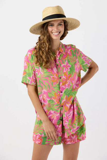 Tiare Hawaii Brixton Shirt - Honduras Pink