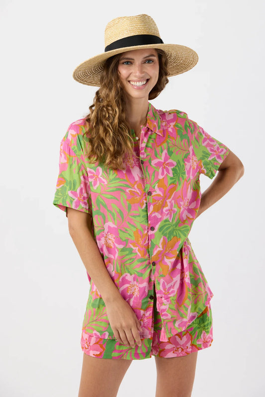 Tiare Hawaii Brixton Shirt - Honduras Pink