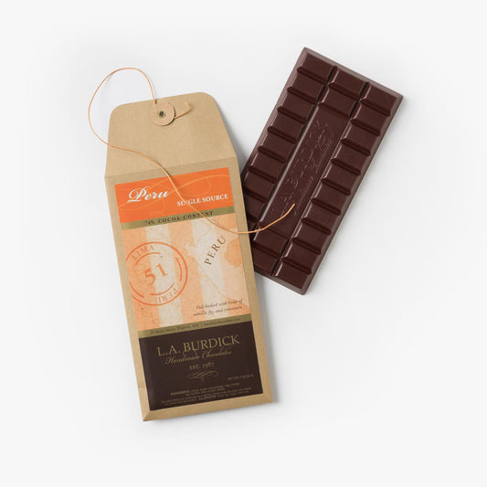 L.A. Burdick Chocolates Single Source Peru Dark Chocolate Bar x3