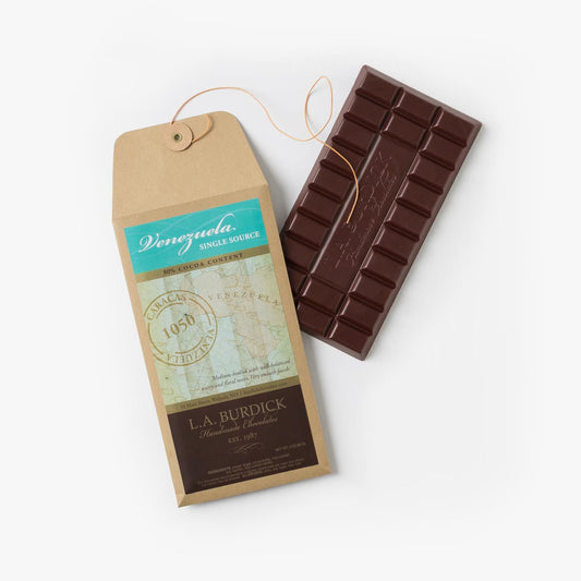 L.A. Burdick Chocolates Single Source Venezuela Dark Chocolate Bar, 80% x3