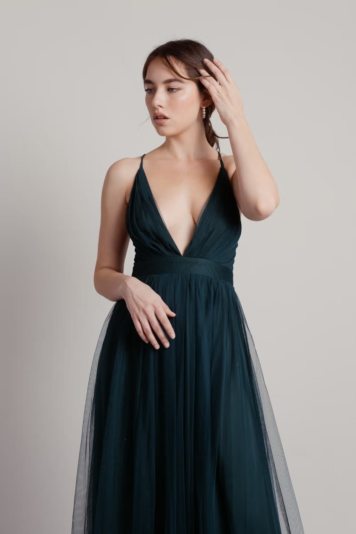 Tobi Here To Slay Plunging High Slit Maxi Dress