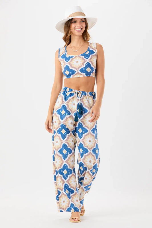 Tiare Hawaii Crete Pant - Spanish Tiles Blue
