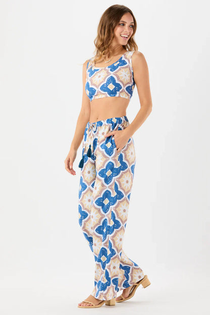 Tiare Hawaii Crete Pant - Spanish Tiles Blue