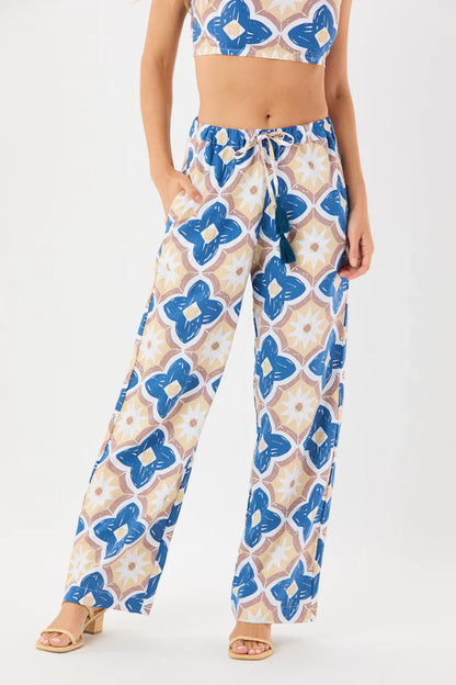 Tiare Hawaii Crete Pant - Spanish Tiles Blue