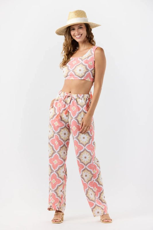 Tiare Hawaii Crete Pant - Spanish Tiles Peach