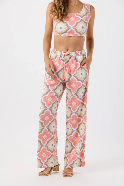 Tiare Hawaii Crete Pant - Spanish Tiles Peach