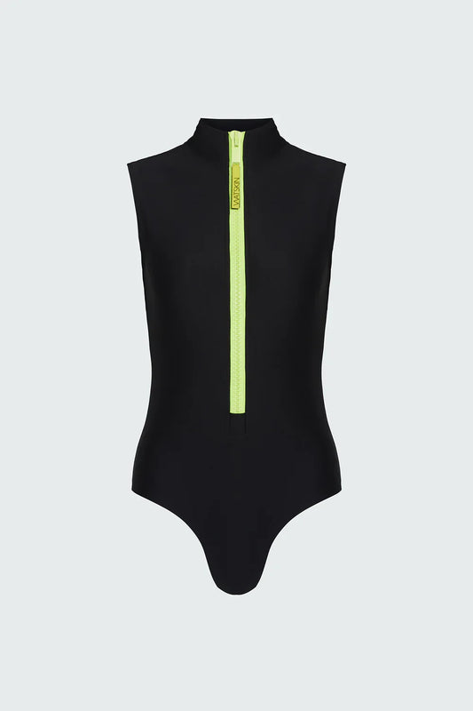 Watskin Sunwear Carly S/L Bodysuit in Black