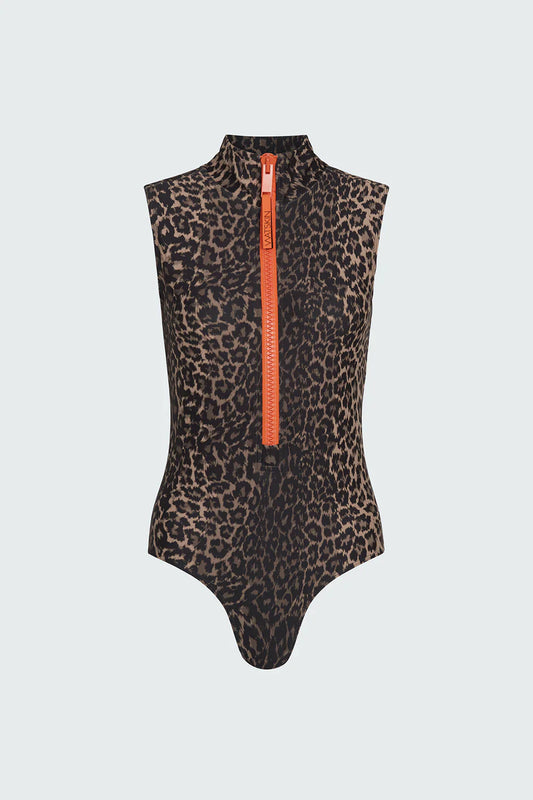 Watskin Sunwear Carly S/L Bodysuit in Leopard
