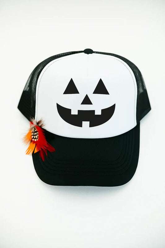 Judith March JACK O' LANTERN BLACK TRUCKER HAT