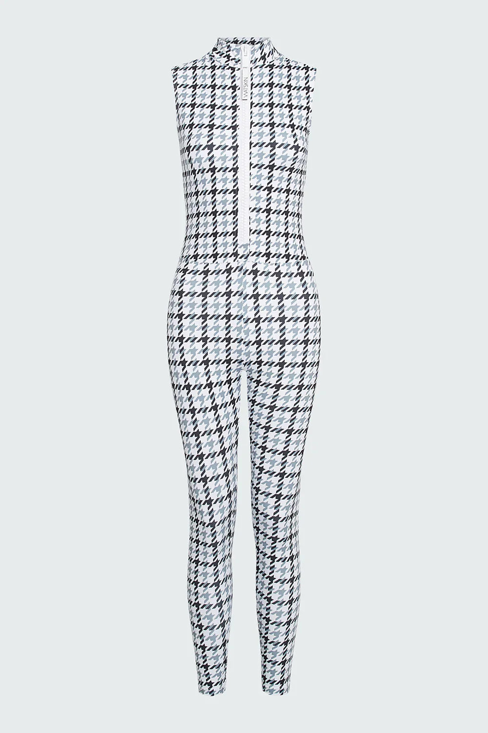 Watskin Sunwear Chloe Sleeveless Catsuit in Grey Houndstooth