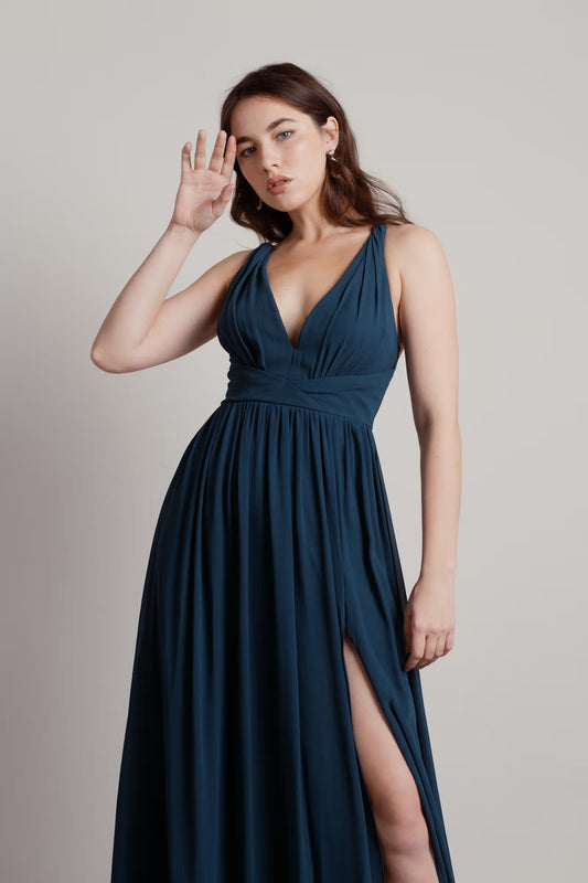 Tobi All I Ever Need Deep V High Slit Maxi Dress