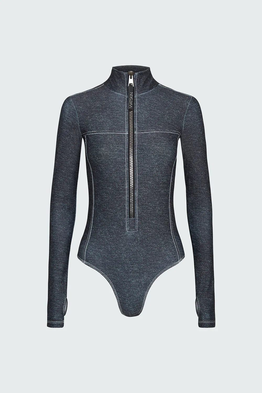 Watskin Sunwear Danielle Bodysuit in Black Denim