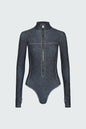 Watskin Sunwear Danielle Bodysuit in Black Denim