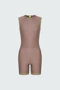 Watskin Sunwear Reiley Sleeveless Short Bodysuit in Taupe