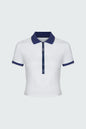 Watskin Sunwear Emma S/S Polo in White and Navy