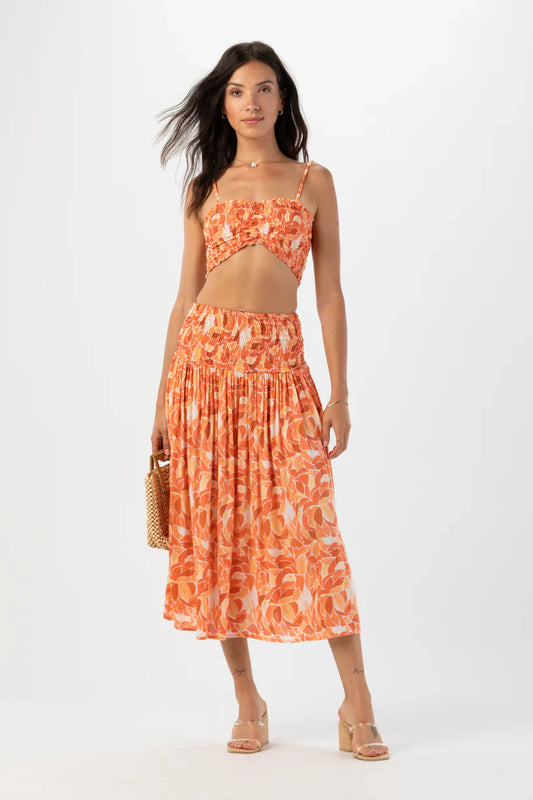 Tiare Hawaii Havana Skirt - Scattered Petals Gold