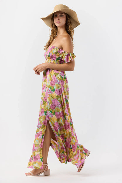 Tiare Hawaii Hollie Maxi Dress - Molokai Florals Aqua