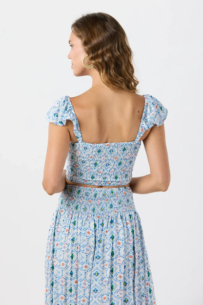 Tiare Hawaii Hollie Crop Top Naturals - Sedona Blue