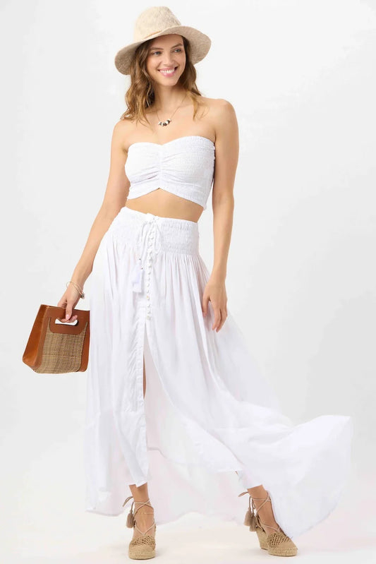 Tiare Hawaii Hollie Crop Top Sleeveless - White