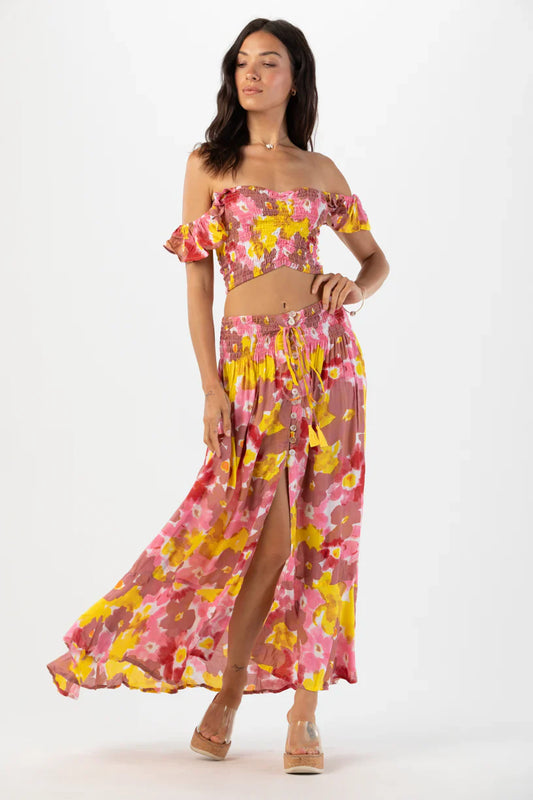 Tiare Hawaii Hollie Crop Top - Watercolor Dreams Mauve