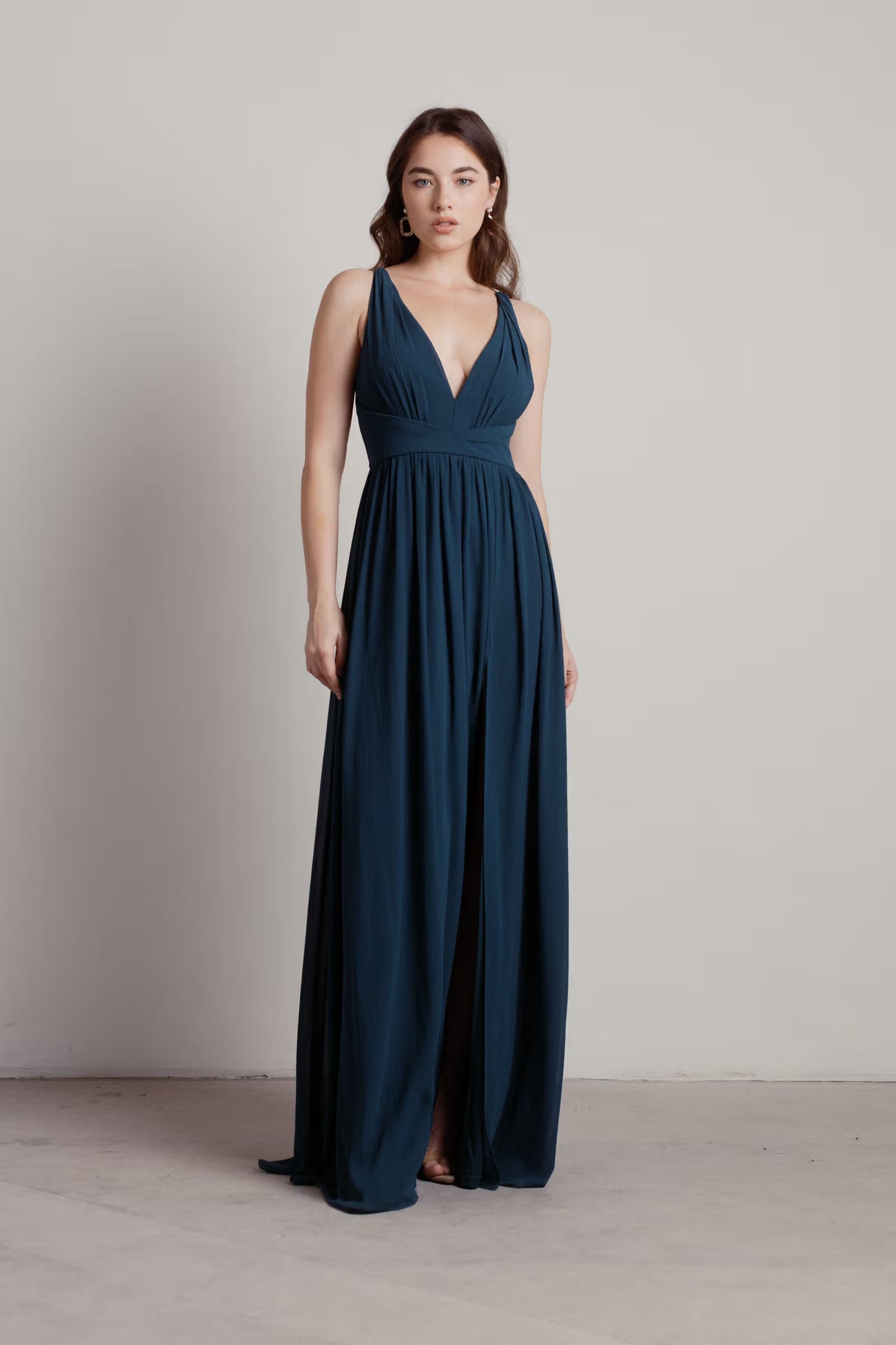 Tobi All I Ever Need Deep V High Slit Maxi Dress